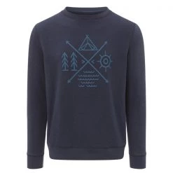 Am billigsten ❤️ FRILUFTS OMAUI PRINTED SWEATER Männer - Sweatshirt 👗 Dress Blues 🌟